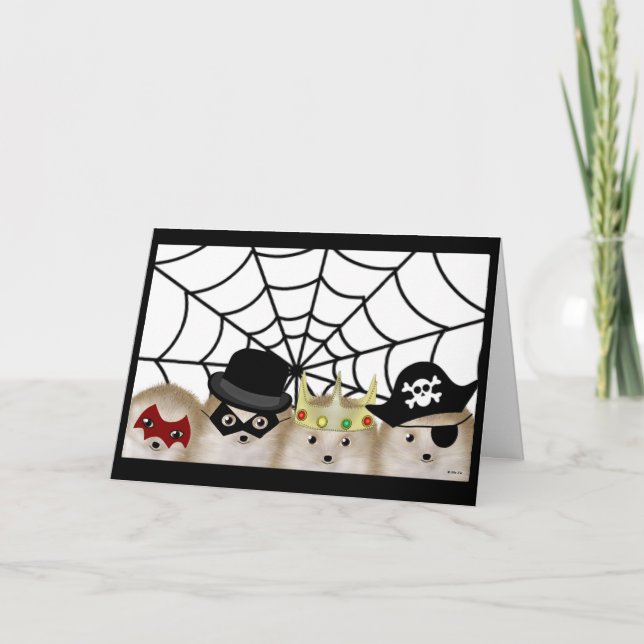 Tarjeta Halloween Hedgehogs (Anverso)