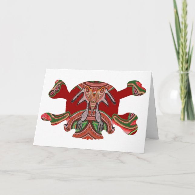 Tarjeta Halloween : HUMAN n MONSTER Face to SKULL (Anverso)