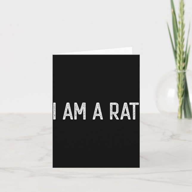 Tarjeta Halloween I Am A Rat Funny Rats Lover I Heart Rat  (Anverso)