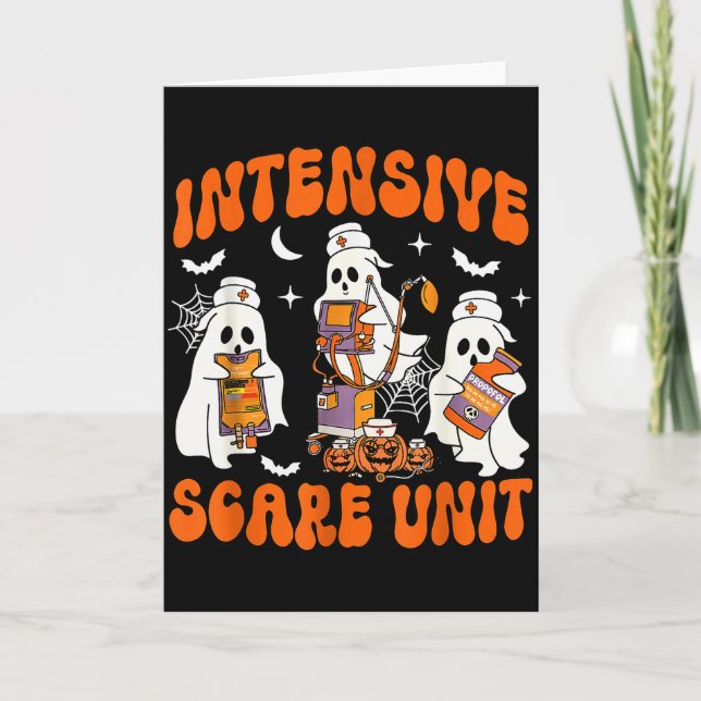 Tarjeta Halloween Intensive Care E Unit Ghost Nurse Icu Nu (Anverso)