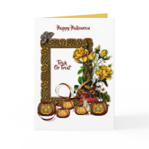 Halloween Jack O Lantern Fall Flora Card