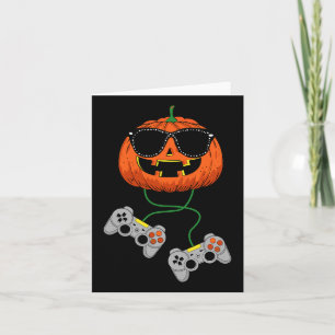 Tarjeta Halloween Jack O Lantern Gamer Niños Hombres Diver