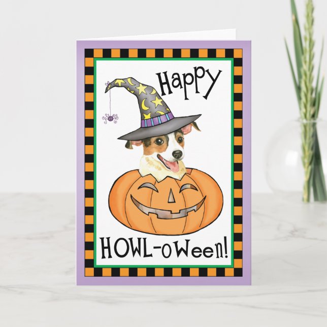 Tarjeta Halloween Jack Russell Terrier (Anverso)