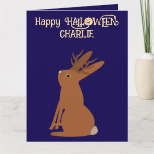 Tarjeta Halloween Jackalope Trick o Tret Personalizado