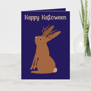 Tarjeta Halloween Jackalope Trick o Tret Personalizado