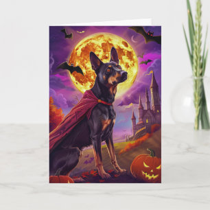 Tarjeta Halloween Kelpie Australiano Perros Calabazas Espe