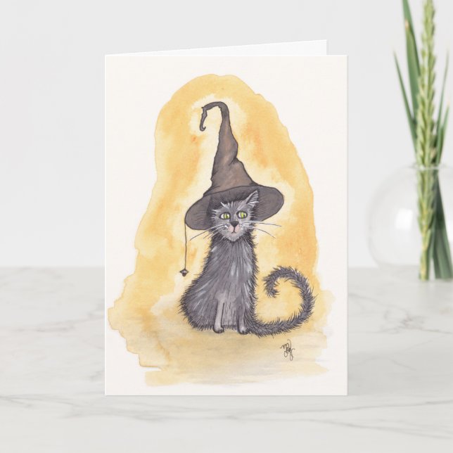 Tarjeta Halloween Kitty Witch (Anverso)