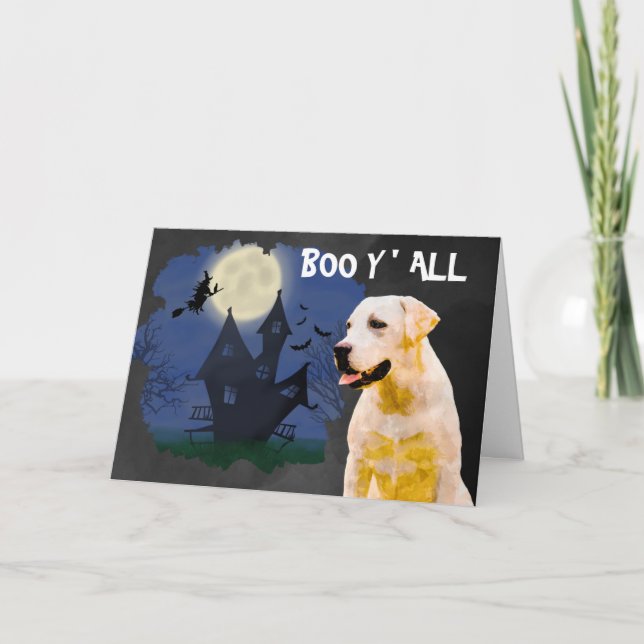Tarjeta Halloween Labrador Aterrador (Anverso)