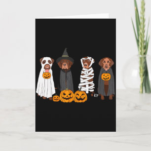 Tarjeta Halloween Labrador marrón fantasma Soky Lab Chocol