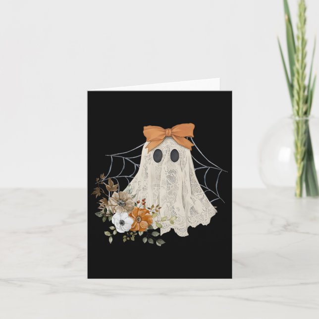 Tarjeta Halloween Lace Ghost (Anverso)