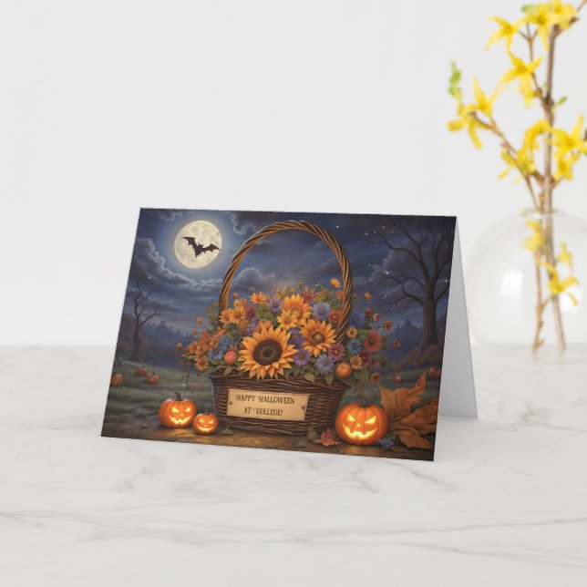 Tarjeta Halloween lejos de las calabazas de las flores de  (flor amarilla)