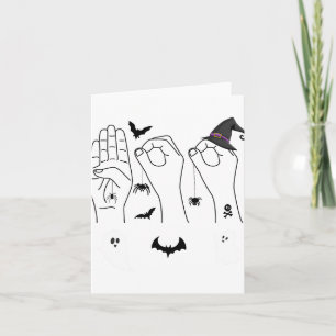 Tarjeta Halloween Lenguaje De Rótulo A Mano Orgullo Sordo