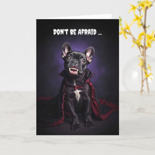 Tarjeta Halloween lindo Bulldog francés Frenche Vampiro