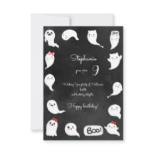 Halloween lindos fantasmas aterradores chica feliz