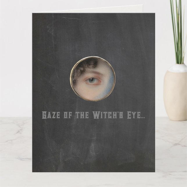 Tarjeta Halloween Macabre Creepy Witch Eye (Anverso)