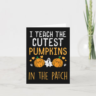 Tarjeta Halloween Maestra Teach Cutest Pumpkins Fall Costu
