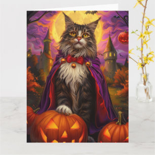 Tarjeta Halloween Maine Coon Cat Vampikins Sterrand