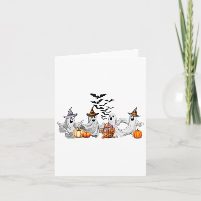 Tarjeta Halloween Matc Fantasma Graciosa de Halloween para (Anverso)