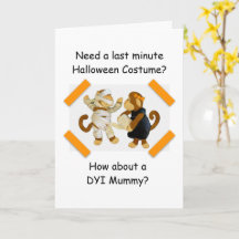Halloween Monkey Mummy Card