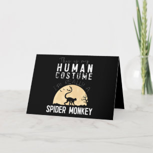 Tarjeta Halloween Mono de araña humana aterrador horror