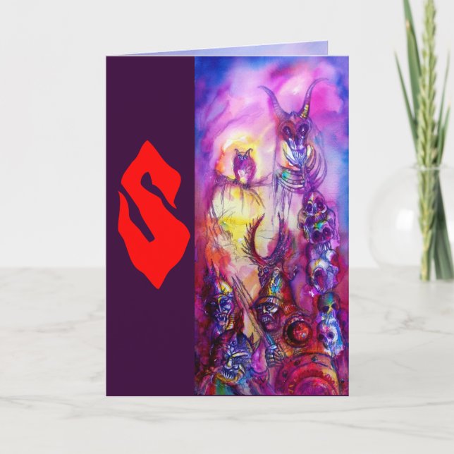 Tarjeta HALLOWEEN MONSTERS / Fantasía DE LA GUERRA DE ORK (Anverso)