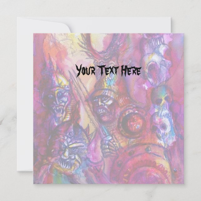 Tarjeta HALLOWEEN MONSTERS / Fantasía DE LA GUERRA DE ORK (Anverso)