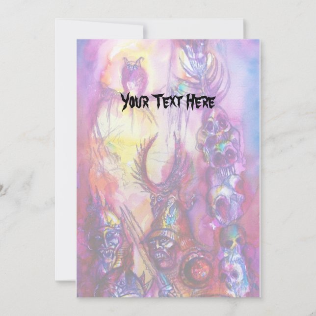 Tarjeta HALLOWEEN MONSTERS / Fantasía DE LA GUERRA DE ORK (Anverso)