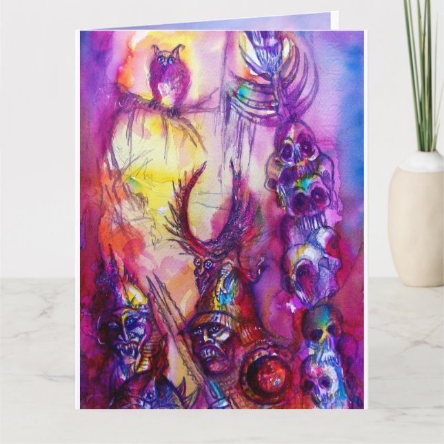 Tarjeta HALLOWEEN MONSTERS / Fantasía DE LA GUERRA DE ORK (Anverso)