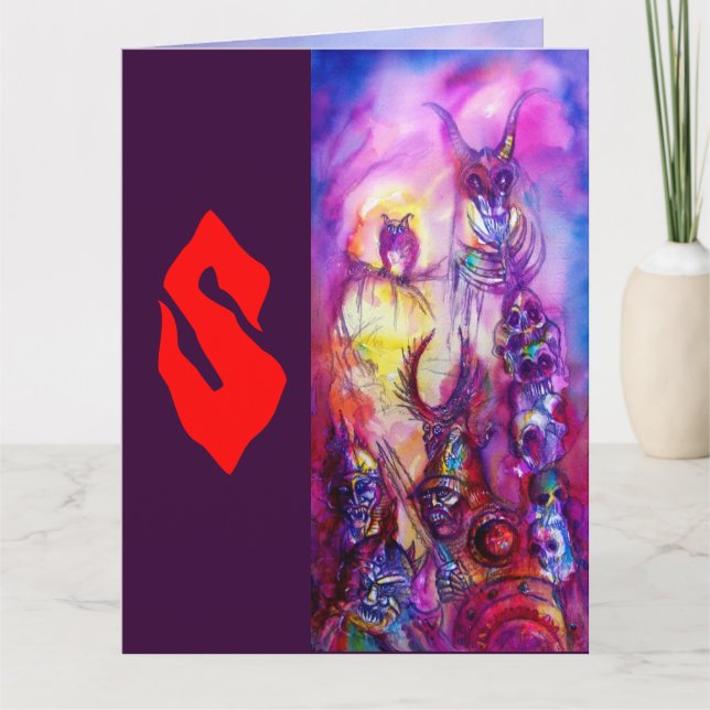 Tarjeta HALLOWEEN MONSTERS / Fantasía DE LA GUERRA DE ORK (Anverso)