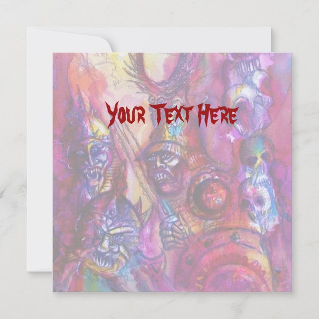 Tarjeta HALLOWEEN MONSTERS / Fantasía DE LA GUERRA DE ORK (Anverso)