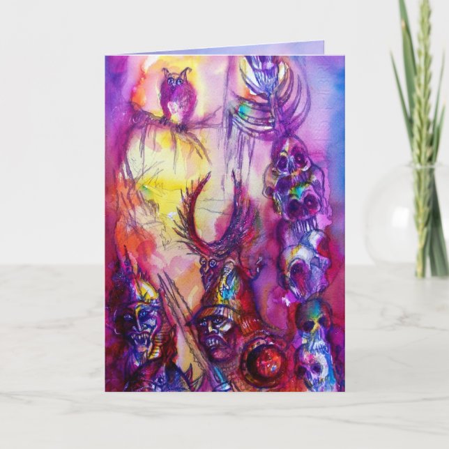 Tarjeta HALLOWEEN MONSTERS / Fantasía DE LA GUERRA DE ORK (Anverso)