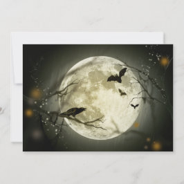 Tarjeta Halloween Moon Spooky Crows