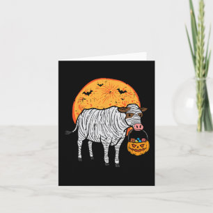 Tarjeta Halloween Mummy Cow Trick Trick Trick Treme Farm C