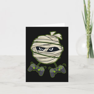 Tarjeta Halloween Mummy Video Gamer Controla a niños