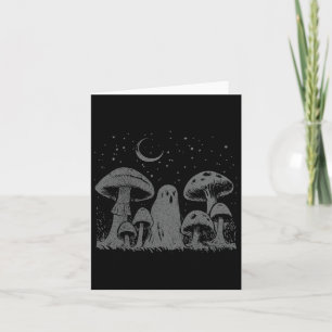 Tarjeta Halloween Mushroom Ghost Vintage Grunge 90 Aesthet