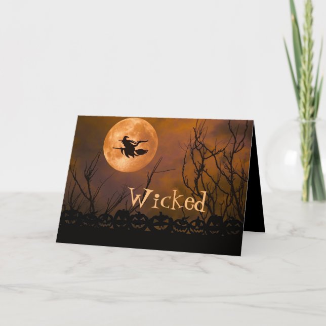 Tarjeta Halloween, Naranja negro malvado (Anverso)