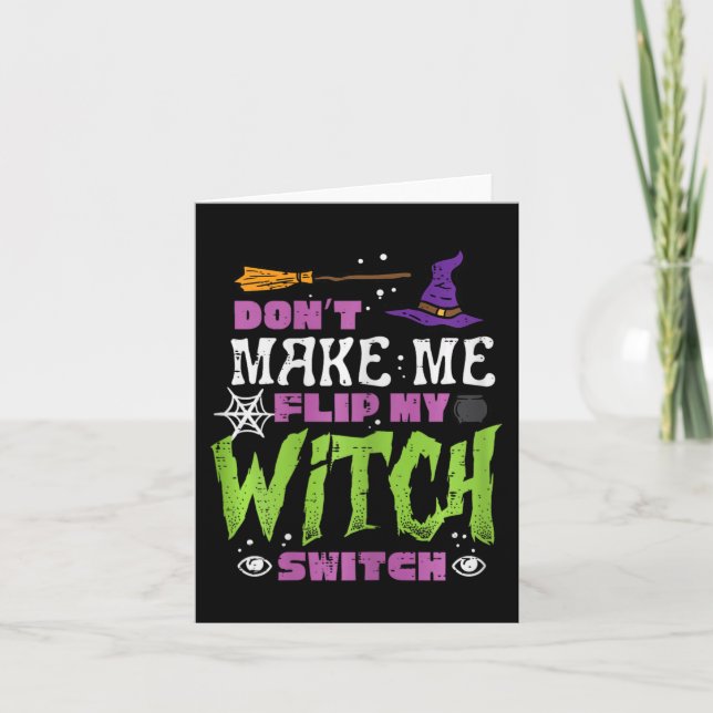 Tarjeta Halloween no me hace dar vuelta a Witch Switch Fun (Anverso)