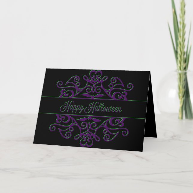 Tarjeta Halloween Ornamental (Anverso)