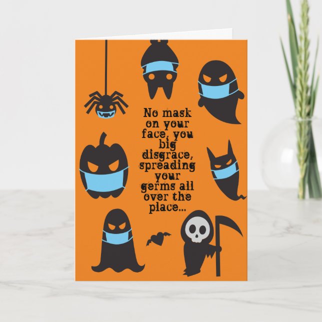 Tarjeta Halloween Pandémico Te Perseguiremos (Anverso)