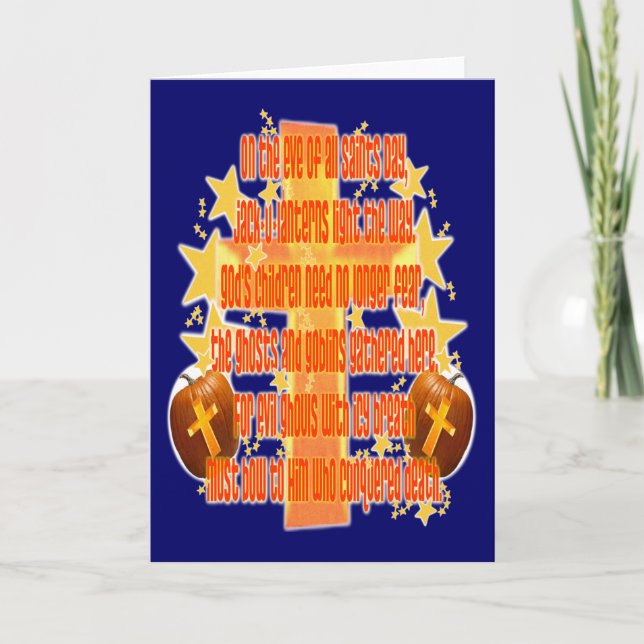 Tarjeta Halloween para cristianos (Poema) (Anverso)