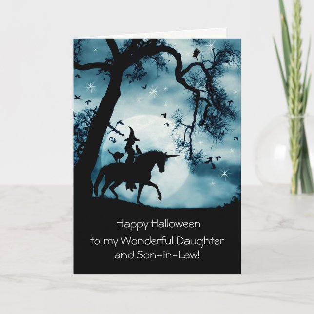 Tarjeta Halloween para la hija y la mujer yerno (Anverso)