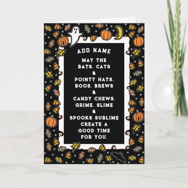Tarjeta Halloween para niños (Anverso)