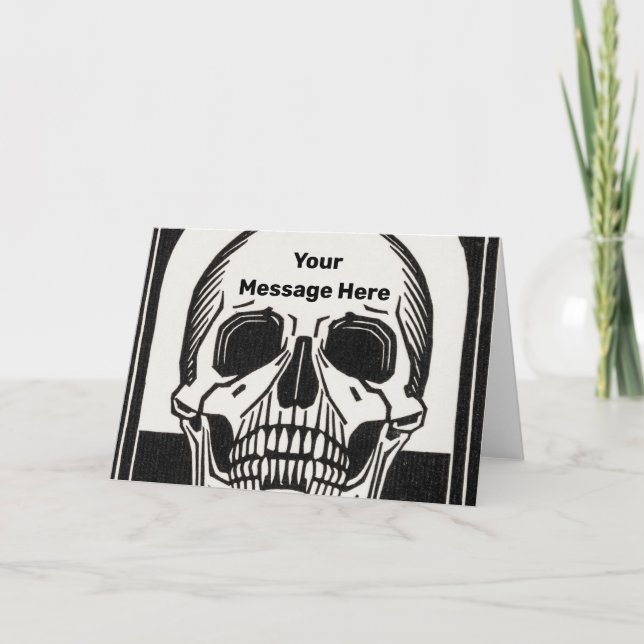 Tarjeta Halloween Party Personalizado Skeleton Birthday (Anverso)