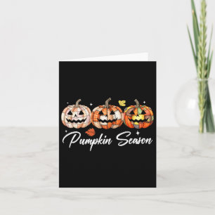 Tarjeta Halloween Patchwork Calabaza estética de caída