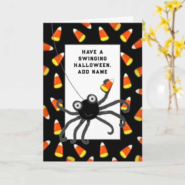 Tarjeta Halloween personalizado (flor amarilla)