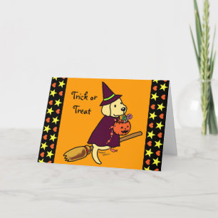 Tarjeta Halloween Personalizado Amarillo Labrador 1