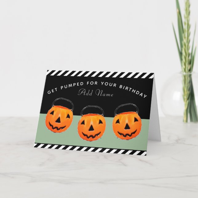 Tarjeta Halloween personalizado Cumpleaños de Octubre (Anverso)