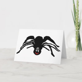 Tarjeta Halloween Personalizado divertida de Black Spider