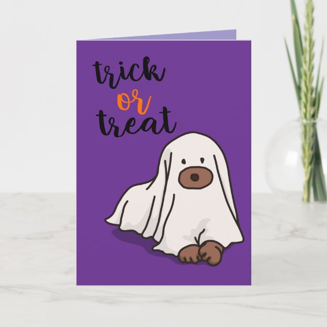 Tarjeta Halloween Personalizado Whimsical Funny Morado Mod (Anverso)