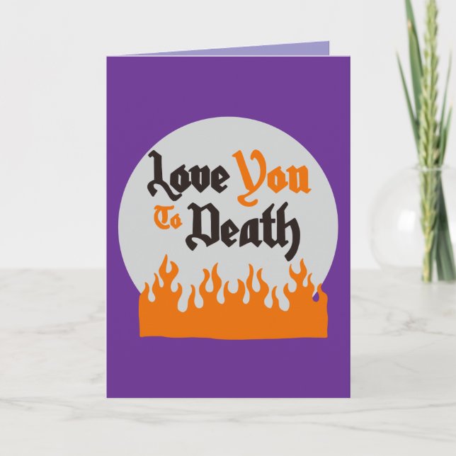 Tarjeta Halloween Personalizado Whimsical Funny Morado Mod (Anverso)